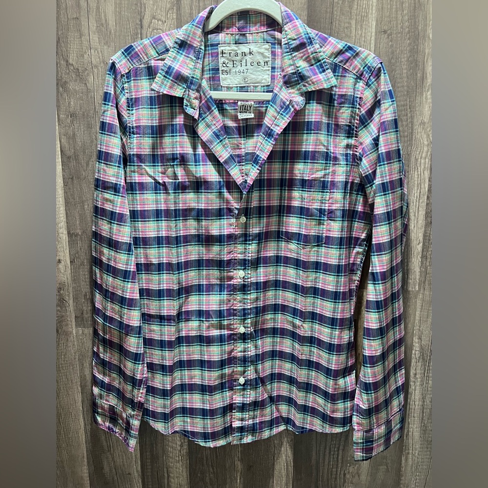Frank & Eileen Multicolor Plaid Long Sleeve Top